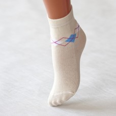 Детские носки с рисунком на паголенке - ромбы малые K-R002